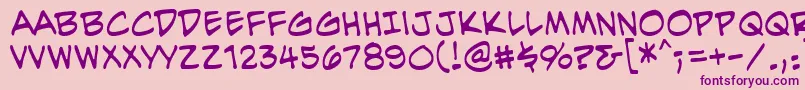 EvilgeniusBb-fontti – violetit fontit vaaleanpunaisella taustalla