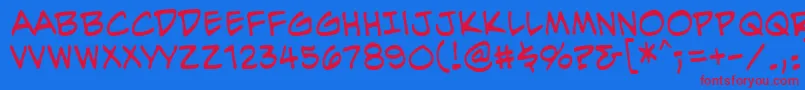 EvilgeniusBb Font – Red Fonts on Blue Background