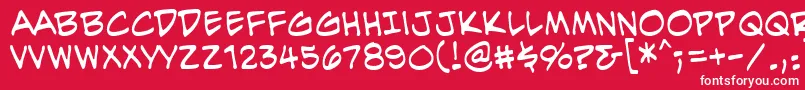 EvilgeniusBb-Schriftart – Weiße Schriften auf rotem Hintergrund