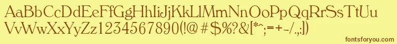 VeronaserialXlightRegular Font – Brown Fonts on Yellow Background