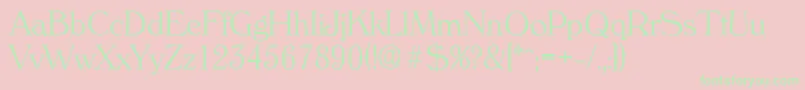 Czcionka VeronaserialXlightRegular – zielone czcionki na różowym tle
