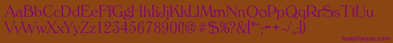 VeronaserialXlightRegular Font – Purple Fonts on Brown Background