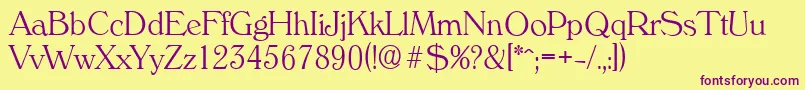 VeronaserialXlightRegular Font – Purple Fonts on Yellow Background