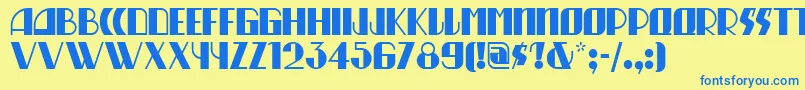 Munchausennf Font – Blue Fonts on Yellow Background