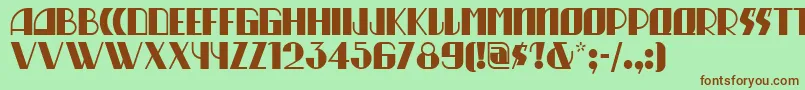 Шрифт Munchausennf – коричневые шрифты на зелёном фоне