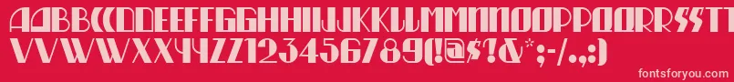 Munchausennf Font – Pink Fonts on Red Background