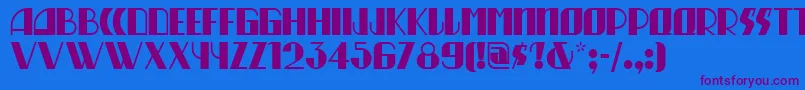 Munchausennf Font – Purple Fonts on Blue Background