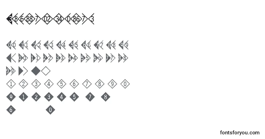 Czcionka Digitsandpairsd – alfabet, cyfry, specjalne znaki