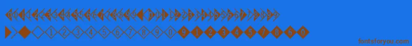 Digitsandpairsd Font – Brown Fonts on Blue Background