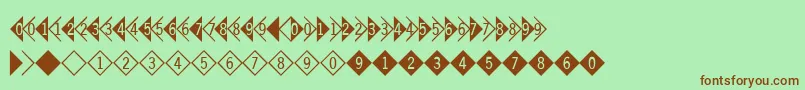 Digitsandpairsd-fontti – ruskeat fontit vihreällä taustalla