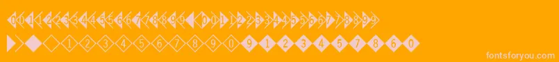 Digitsandpairsd-fontti – vaaleanpunaiset fontit oranssilla taustalla