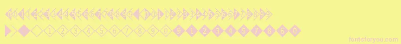 Digitsandpairsd-fontti – vaaleanpunaiset fontit keltaisella taustalla