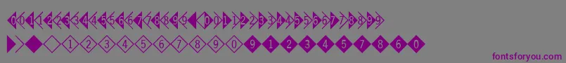 フォントDigitsandpairsd – 紫色のフォント、灰色の背景