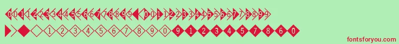 Digitsandpairsd-fontti – punaiset fontit vihreällä taustalla