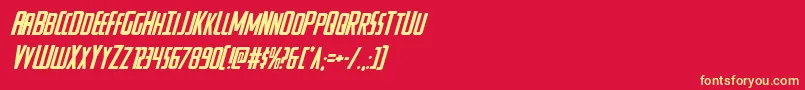 Watchtowerital Font – Yellow Fonts on Red Background