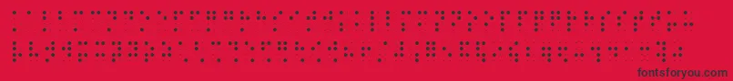 フォントBrailleslo8dot – 赤い背景に黒い文字