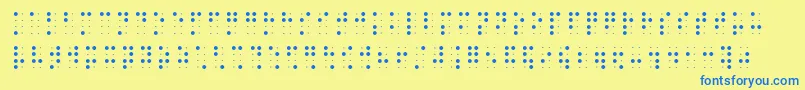 Więcej informacji o czcionce Brailleslo8dot Czcionka Brailleslo8dot – niebieskie czcionki na żółtym tle