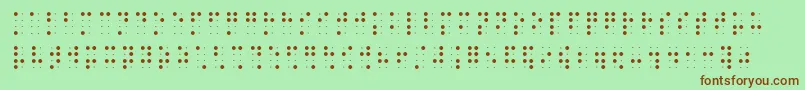 Brailleslo8dot-Schriftart – Braune Schriften auf grünem Hintergrund