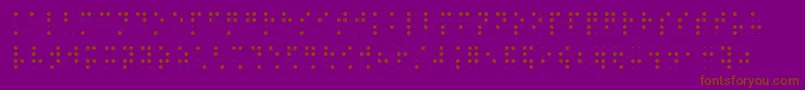 Brailleslo8dot-Schriftart – Braune Schriften auf violettem Hintergrund