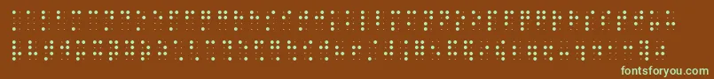 Brailleslo8dot-fontti – vihreät fontit ruskealla taustalla