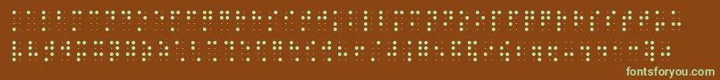 Fonte Brailleslo8dot – fontes verdes em um fundo marrom