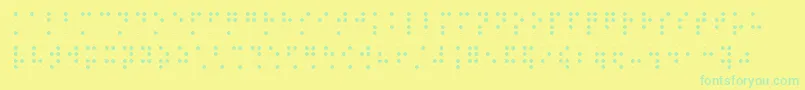 Brailleslo8dot-Schriftart – Grüne Schriften auf gelbem Hintergrund