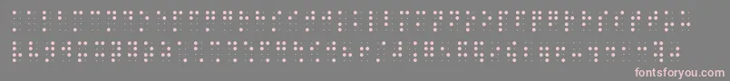 Fonte Brailleslo8dot – fontes rosa em um fundo cinza