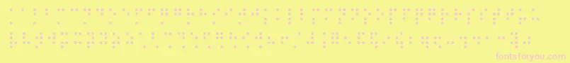 Brailleslo8dot-Schriftart – Rosa Schriften auf gelbem Hintergrund