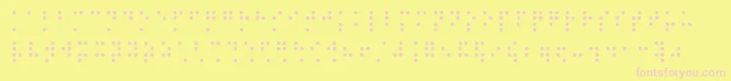 Fonte Brailleslo8dot – fontes rosa em um fundo amarelo