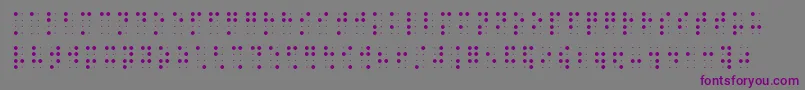 Brailleslo8dot-Schriftart – Violette Schriften auf grauem Hintergrund