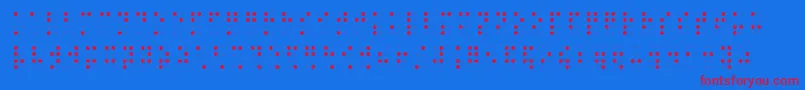 フォントBrailleslo8dot – 赤い文字の青い背景