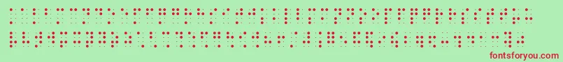 Fonte Brailleslo8dot – fontes vermelhas em um fundo verde