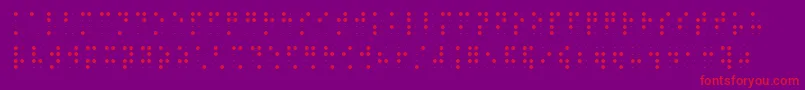 Brailleslo8dot-fontti – punaiset fontit violetilla taustalla