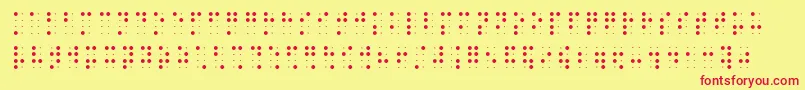 fuente Brailleslo8dot – Fuentes Rojas Sobre Fondo Amarillo