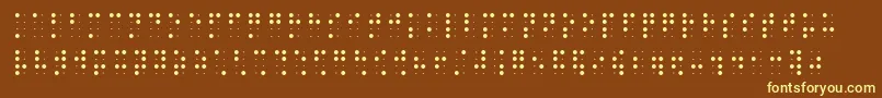 Brailleslo8dot-Schriftart – Gelbe Schriften auf braunem Hintergrund