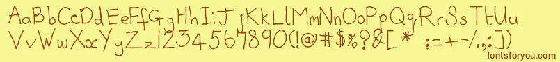 Wspeskimo Font – Brown Fonts on Yellow Background