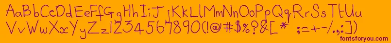 Wspeskimo Font – Purple Fonts on Orange Background