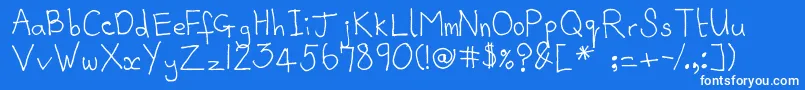 Wspeskimo Font – White Fonts on Blue Background