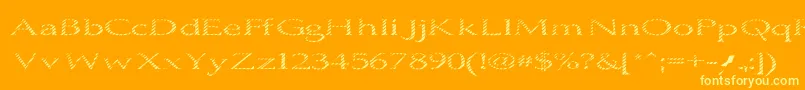 BoldlyGo-Schriftart – Gelbe Schriften auf orangefarbenem Hintergrund