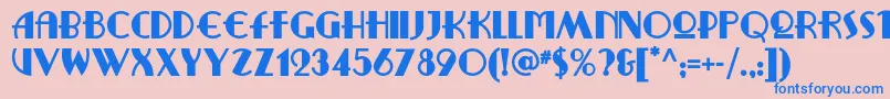 フォントRitzyremixnf – ピンクの背景に青い文字