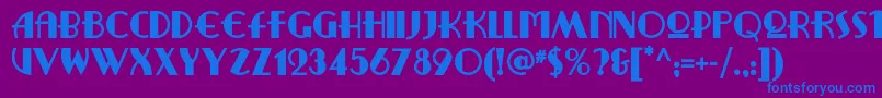 Ritzyremixnf-Schriftart – Blaue Schriften auf violettem Hintergrund
