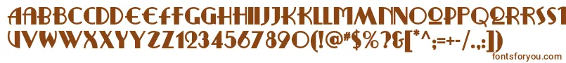 フォントRitzyremixnf – 白い背景に茶色のフォント