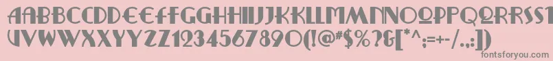 フォントRitzyremixnf – ピンクの背景に灰色の文字