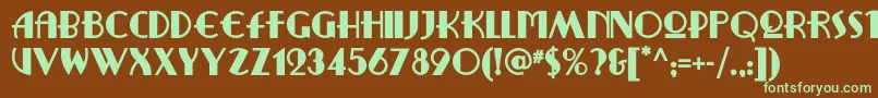 Ritzyremixnf-Schriftart – Grüne Schriften auf braunem Hintergrund