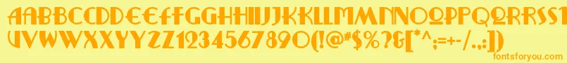 Ritzyremixnf Font – Orange Fonts on Yellow Background