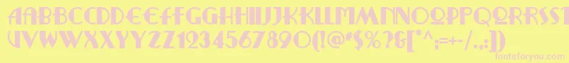 Ritzyremixnf-fontti – vaaleanpunaiset fontit keltaisella taustalla