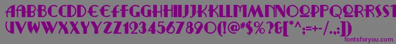 Czcionka Ritzyremixnf – fioletowe czcionki na szarym tle