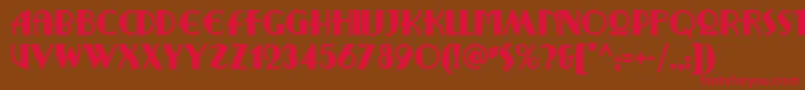 Ritzyremixnf-Schriftart – Rote Schriften auf braunem Hintergrund