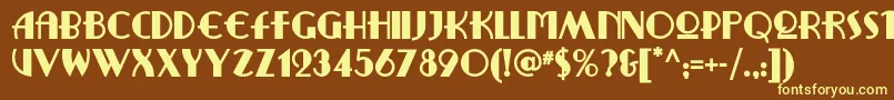 Ritzyremixnf-fontti – keltaiset fontit ruskealla taustalla