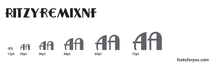 Размеры шрифта Ritzyremixnf